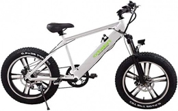 Fangfang Bike Fangfang Electric Bikes, 20" Electric Mountain Bike For Adults 500W Fat Tire Off-Road Ebike Aluminum Alloy Bibycles With 110AH Lithium Ion Battery Ebike IP54 Waterproo, E-Bike (Color : White)