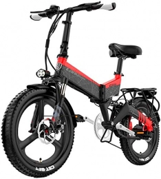 Fangfang Electric Bike Fangfang Electric Bikes, 20 Inch Adult Electric Bike 48v 400w Motor Foldable Bicycle Electric Bike, Mobile Lithium Battery Hydraulic Disc Brake, E-Bike (Color : Red, Size : 48v12.8Ah)