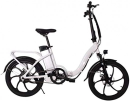 Fangfang Electric Bike Fangfang Electric Bikes, 20 inche Electric Bikes, Folding Bicycle 250W Motor Removable lithium battery City Bike Adult Outdoor Cycling, E-Bike (Color : White)