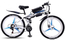 Fangfang Bike Fangfang Electric Bikes, 26'' Electric Bike Foldable Mountain Bicycle for Adults 36V 350W 8AH Removable Lithium-Ion Battery E-Bike Fat Tire Double Disc Brakes LED Light, E-Bike (Color : White)