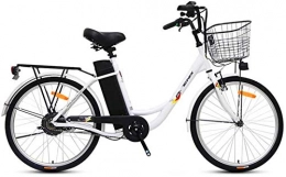 Fangfang Electric Bike Fangfang Electric Bikes, Adult Commuter Electric Bike, 250W Motor 24 Inch Urban Retro Electric Bike 36V 10.4AH Removable Battery with LED Display, E-Bike (Color : White)