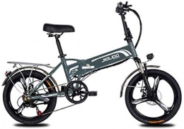 Fangfang Electric Bike Fangfang Electric Bikes, Adult Mountain Electric Bike, 350W 48V Lithium Battery, Aluminum Alloy 7 Speed Foldable Electric Bicycle 20 Inch Magnesium Alloy Wheels, E-Bike (Color : Grey, Size : 55KM)