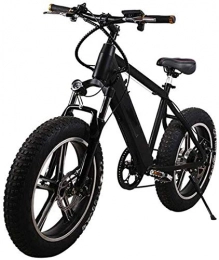 Fangfang Electric Bike Fangfang Electric Bikes, Adults Mountain Electric Bike, with 250W Motor 20 Inches 4.0 Wide Tire Snowmobile Removable Battery Dual Disc Brakes Urban Commuter E-Bike Unisex, E-Bike (Color : Black)