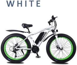 Fangfang Electric Bike Fangfang Electric Bikes, Adults Snow Electric Bike, Lockable Front Fork Shock Absorption 26 Inch 4.0Fat Tires Mountain E-Bike 27 Speed Dual Disc Brakes 36V Removable Battery, E-Bike
