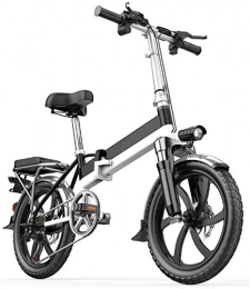 Fangfang Electric Bike Fangfang Electric Bikes, City Folding Electric Bike, 350W Motor 48V Removable Battery 20 Inch Adults Commute Ebike Dual Disc Brakes 7 Speed Transmission Gears with Rear Seat, E-Bike (Size : 8AH)