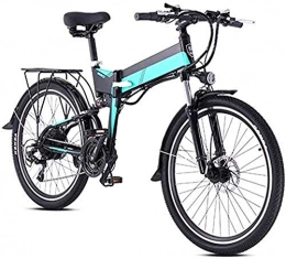 Fangfang Electric Bike Fangfang Electric Bikes, Electric Fat Tire Bike with 21 Speed Mountain Electric Bicycle Pedal Assist Lithium Battery Disc Brake (26Inch 48V 500W 12.8A), E-Bike (Color : Green)