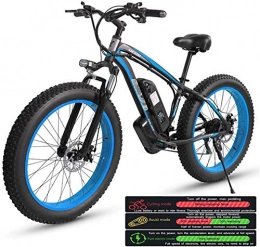 Fangfang Electric Bike Fangfang Electric Bikes, Electric Mountain Bike for Adults, Electric Bike Three Working Modes, 26" Fat Tire MTB 21 Speed Gear Commute / Offroad Electric Bicycle for Men Women, E-Bike (Color : Blue)