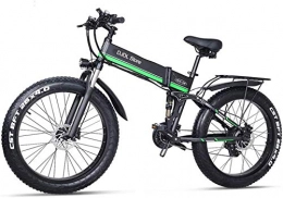 Fangfang Bike Fangfang Electric Bikes, Electric Snow Bike 48V Folding Mountain Bike with 26Inch 4.0 Fat Tire MTB 21 Speed E-Bike Pedal Assist Hydraulic Disc Brake, E-Bike (Color : Green)