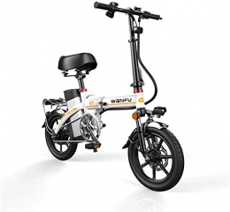 Fangfang Bike Fangfang Electric Bikes, Fast Electric Bikes for Adults 14 inch Wheels Aluminum Alloy Frame Portable Folding Electric Bicycle with Removable 48V Lithium-Ion Battery Powerful Brushless Motor, E-Bike
