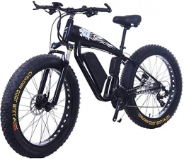 Fangfang Bike Fangfang Electric Bikes, Fat Tire Electric Bicycle 48V 10Ah Lithium Battery with Shock Absorption System 26inch 21speed Adult Snow Mountain E-bikes Disc Brakes (Color : 15Ah, Size : Black), E-Bike