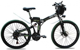 Fangfang Bike Fangfang Electric Bikes, Folding Electric Bikes for Adults 26" Mountain E-Bike 21 Speed Lightweight Bicycle, 500W Aluminum Electric Bicycle with Pedal for Unisex And Teens, E-Bike (Color : Green)