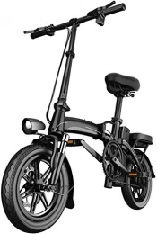 FanYu Electric Bike FanYu Electric Bike for Adult Folding e-Bike 400W Motor 48V 10AhRemovable Lithium-Ion Battery and Oil Spring Suspension Fork Adjustable Handlebar and Saddle Height-Black