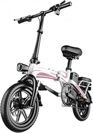 FanYu Electric Bike FanYu Electric Bike for Adult Folding e-Bike 400W Motor 48V 10AhRemovable Lithium-Ion Battery and Oil Spring Suspension Fork Adjustable Handlebar and Saddle Height-White