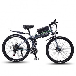 Lamyanran Electric Bike Fast Electric Bikes for Adults Folding Electric Mountain Bike, 350W Snow Bikes, Removable 36V 8AH Lithium-Ion Battery for, Adult Premium Full Suspension 26 Inch Electric Bicycle ( Color : Grey )