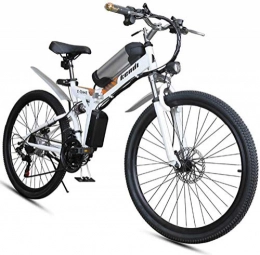 LEFJDNGB Bike Fat Bike Folding Electric Bicycle, 26-inch Portable Electric Mountain Bike High Carbon Steel Frame Double Disc Brake with Front LED Light 36V / 8AH