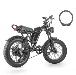 Electric Bike Fat Tire Electric Bike, 15.6Ah Battery 20 Inch wheel Electric Mountain Bike with 48V LCD Display Electric Off Road Bike Double Spring Suspension 7-Speed