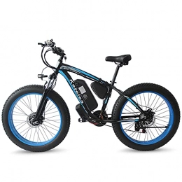 BHPL Electric Bike Fat Tire Electric Bike Electric Mountain Bicycle Beach Dirt Bike 26" 4 Inch Ebike 1000W 17.5AH 48V with Shimano 21 Speeds Removable Lithium Battery, B, 48V500W17.5AH