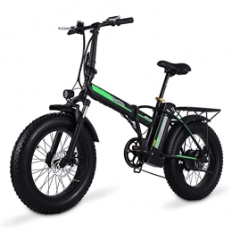 Electric oven Electric Bike Fat Tire Fold Electric Bike 20 Inch Electric Bikes for Adults Electric Bike 500w Electric Bicycle 48v Lithium Battery Folding Mens Ebike (Color : Black)
