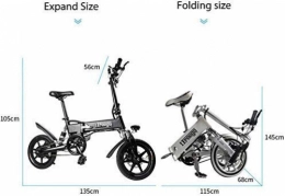 FEE-ZC Electric Bike FEE-ZC Outdoor Convenience 14 inch Electric Adult Bicycle Folding Grip Performance Impact Resistance is Not Easy to Deform / Cruising Range 20-40 Km / 250W 36V, Bearing 120Kg (265 Lbs)