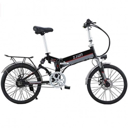 FFF-HAT Bike FFF-HAT 20-inch Folding Electric Bike, Electric Bike For Men and Women, 7-speed Transmission, 350W / 48V Battery Life 100 Km, Removable Lithium Battery, Black / White