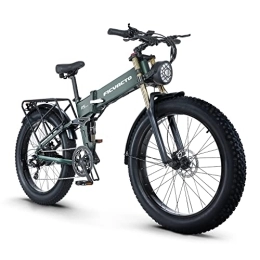 Ficyacto Electric Bike Ficyacto Electric Bike, 48V15AH Battey, 26 * 4.0 Fat Tire Electric Bike, Shimano 8-Speed Mountain Ebike for Men (Green)