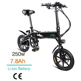 Fiido Bike FIIDO D1 14 inch Folding Electric Bicycle, 250W 7.8Ah Lithium Battery Electric Bike with Front LED Light for Adult (black)