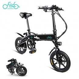 Fiido Bike FIIDO D1 Electric Bikes for Adults, Folding E Bikes 10.4Ah / 7.8AH 250W 36V 14inch Lightweight 38.4lbs Suitable for Men Teenagers Outdoor Fitness City Commuting (Black, 7.8ah)