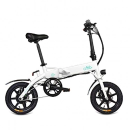 Fiido Bike FIIDO D1 Folding ebike, 10.4ah Lithium Battery Assistant Electric Bike With 250w Motor & 14" Tires, Electrical Bicycle For Adults Men Women Boys Girls (white)