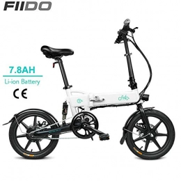 Fiido Bike FIIDO D2 16 Inch Folding Electric Bike, Foldable Electric Bikes For Adults With Built-In 7.8ah Battery Electric Bicycle With Shock Damper For Sports Outdoor Cycling Work Out And Commuting (white)
