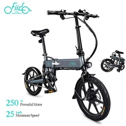 Fiido Bike FIIDO D2 E Bikes for Men, Electric Bikes for Adults 36V 7.8 AH 250W 16 inch Lightweight with LED Headlights and 3 Modes Suitable for Teenagers Outdoor Fitness City Commuting Dark Grey