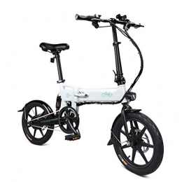 Fiido Bike FIIDO D2 Folding Electric Bike for Adults, Adjustable Lightweight Magnesium Alloy Frame Foldable E-Bike with LCD Screen, 250W Motor, 36V 7.8Ah Battery, 25KM / h, 19Kg (White)