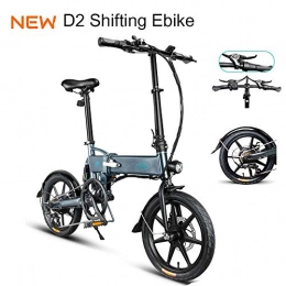 gaeruite  FIIDO D2 Shifting Ebike, Foldable Electric Shifting Bike with Front LED Light for Adult, 250W 7.8Ah Folding Electric Bicycle with Bike Pedals (D2S Gray)