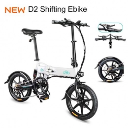 gaeruite Bike FIIDO D2 Shifting Ebike, Foldable Electric Shifting Bike with Front LED Light for Adult, 250W 7.8Ah Folding Electric Bicycle with Bike Pedals (D2S White)