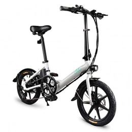 Fiido Bike Fiido D2S / D3S Ebike, 250W 7.8Ah Foldable Electric Bike with Front LED Light for Adult, Three-speed Shifting Power Assist Adjustable Electric Bicycle with Bike Pedals(Black&White&Grey) (White, D3S 7.8Ah)