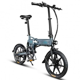 Fiido Electric Bike FIIDO D2s Electric Bike Folding Ebike, 3-speed, 3 Riding Modes, 250W Hub Motor, LED Headlight, 16 Inch Wheels, Foldable Pedals, Power Assisted Electric Bicycle for Adult - Dark Grey
