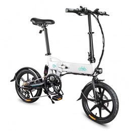 Fiido Electric Bike FIIDO D2S Electric Bikes, 16" Outdoor Rechargeable Foldable Commute Ebike with 36V 7.8Ah Lithium Battery, Max Speed 25km / h, 250W Motor Electric Shift Bicycle Cycling Tool, Range Up to 60 km (White)