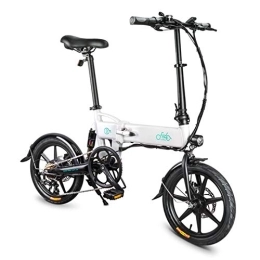 Fiido Electric Bike FIIDO D2S Rechargeable Foldable Electric Bike, Adults E-Bike for Outdoor Mountain Cycling, 3 Gears Electric Power Assist System, Lower Power Consumption - White