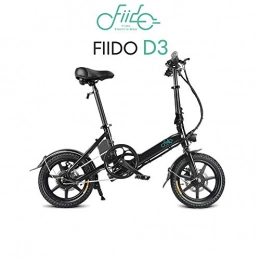 Fiido Bike FIIDO D3 E Bike, Foldable Electric Bicycle With 36V 7.8Ah Battery 14 Inch Folding Electric Bike With 3 Intelligent Cycling Modes For Outdoor Work Out Commuting-black
