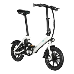 Fiido  FIIDO D3 PRO Folding Electric Bicycle, High Strength Aluminum Alloy 3 Gears Electric Bike for Adult Outdoor Riding, 36V High Strength Aluminum Alloy Brushless Gear Motor(White)