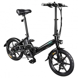 GoZheec Bike FIIDO D3s Electric Bike Adults, Folding E-Bike Lightweight Shimano 6 Speed with 250W / 36V Battery Max Speed 25km / h 16 inch Wheels Dual-disc Brakes for Adults & Teenagers & Commuters Compete (black)