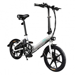 Befily Bike FIIDO D3S Folding Bike - Variable Speed Electric Bicycle Aluminum Alloy 250W E-Bike with 16" Wheels (White, D3S Variable Speed)
