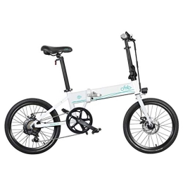 Fiido Electric Bike FIIDO D4S Folding Electric Bike, Removable High Speed 3 Gears Outdoor Cycling Vehicle, 36V Brushless Geared Motor-Aluminum Alloy White