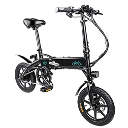 AZUNX Bike Fiido Folding Electric Bicycle, Lightweight Aluminum Alloy Electric Bike with Large Capacity Lithium-Ion Battery Inflatable Rubber Tire 10.4Ah - Black