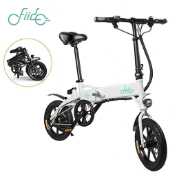 Befily Bike FIIDO Folding Electric Bicycle - Lightweight Aluminum Alloy Electric Bike with Large Capacity Lithium-Ion Battery Inflatable Rubber Tire (White, 10.4Ah)
