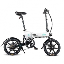 Fiido Bike FIIDO Folding Electric Bicycle With Shock Damper, Adults Ebike with 7.8Ah Lithium Battery & 250w Motor For Outdoor Travel Commute and Mountain Cycling (White&Black)