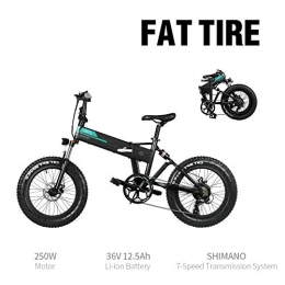Fiido Electric Bike FIIDO M1 Electric MTB Foldable Bike, Mens Women City Mountain Bicycle Speed Boosts Up To 18.6mph, 20 Inch E-Bike adult Fat Tire 36V 12.5Ah 250w Shock Absorber For Snow Beach Gravel