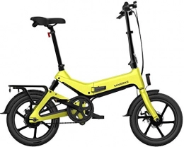 Fishyu Electric Folding Bike Bicycle Disc Brake Portable Adjustable for Cycling Outdoor - yellow
