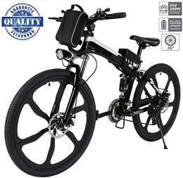 fiugsed Electric Bike fiugsed 26'' Electric Mountain Bike with Removable Large Capacity Lithium-Ion Battery (36V 250W), Electric Bike 21 Speed Gear and Three Working Modes (Upgrade Black)