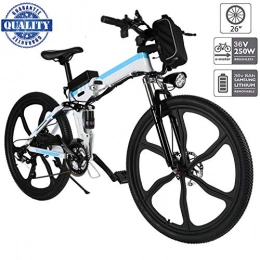 fiugsed Electric Bike fiugsed 26'' Electric Mountain Bike with Removable Large Capacity Lithium-Ion Battery (36V 250W), Electric Bike 21 Speed Gear and Three Working Modes (Upgrade White)
