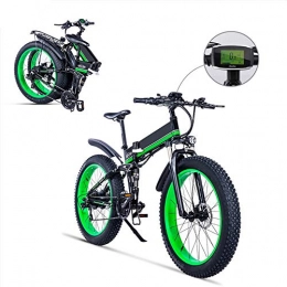 FJNS Electric Bike FJNS Folding Electric Bike 26 Inch 4.0 Fat Tire, 21 Speeds 48V 1000W Beach Snow Electric Bicycle with Removable Lithium-Ion Battery LCD Screen, Speed 35KM / h